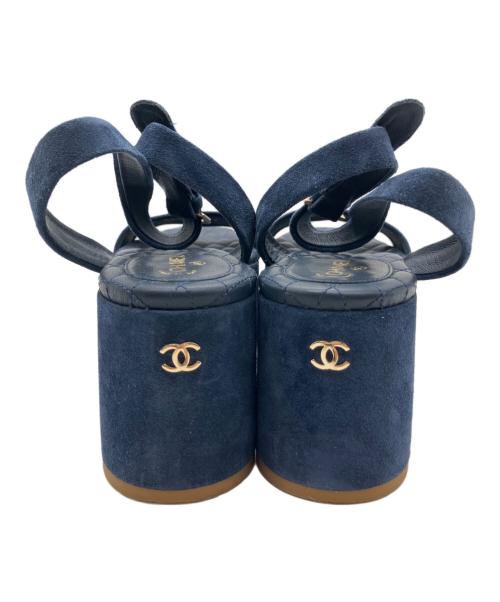 CHANEL（シャネル）CHANEL (シャネル) スウェードサンダル ネイビー サイズ:36の古着・服飾アイテム