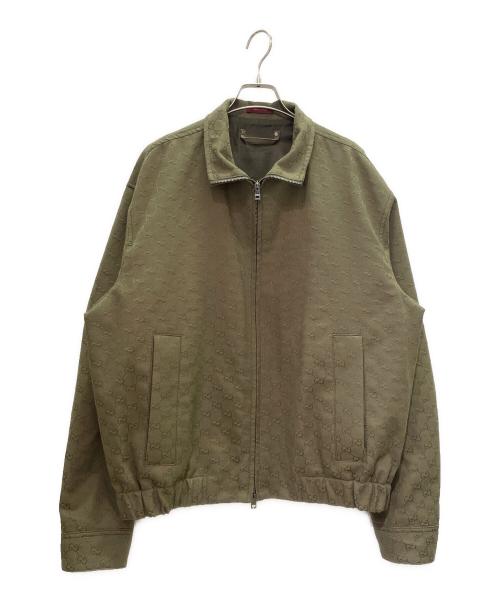 GUCCI（グッチ）GUCCI (グッチ) GGキャンバス ボンバージャケット カーキ サイズ:50の古着・服飾アイテム