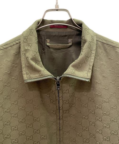 GUCCI（グッチ）GUCCI (グッチ) GGキャンバス ボンバージャケット カーキ サイズ:50の古着・服飾アイテム