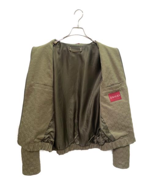 GUCCI（グッチ）GUCCI (グッチ) GGキャンバス ボンバージャケット カーキ サイズ:50の古着・服飾アイテム