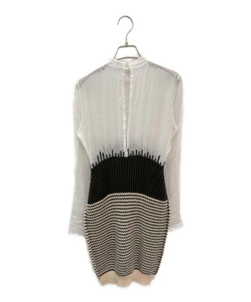 LOEWE（ロエベ）LOEWE (ロエベ) 切替ワンピース カーキ×ホワイト サイズ:Ⅿの古着・服飾アイテム