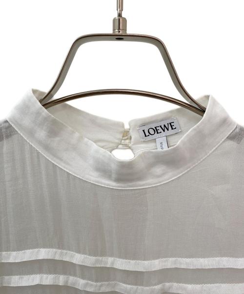 LOEWE（ロエベ）LOEWE (ロエベ) 切替ワンピース カーキ×ホワイト サイズ:Ⅿの古着・服飾アイテム