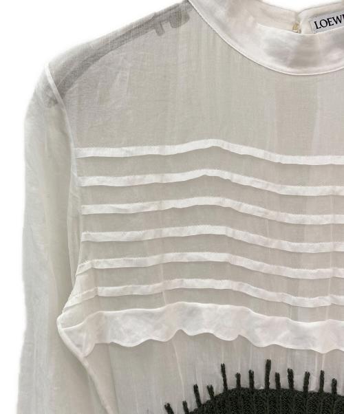 LOEWE（ロエベ）LOEWE (ロエベ) 切替ワンピース カーキ×ホワイト サイズ:Ⅿの古着・服飾アイテム