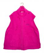doubletダブレット）の古着「FLEECE KNIT VEST」｜ショッキングピンク
