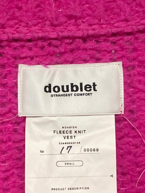 doublet（ダブレット）doublet (ダブレット) FLEECE KNIT VEST ショッキングピンク サイズ:Sの古着・服飾アイテム