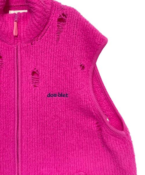 doublet（ダブレット）doublet (ダブレット) FLEECE KNIT VEST ショッキングピンク サイズ:Sの古着・服飾アイテム