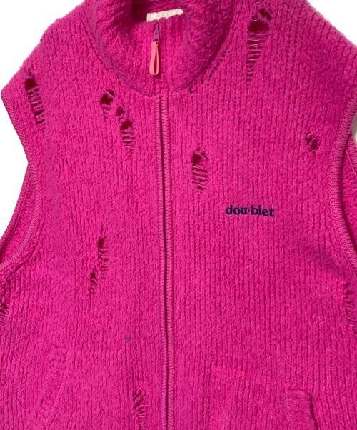 doublet（ダブレット）doublet (ダブレット) FLEECE KNIT VEST ショッキングピンク サイズ:Sの古着・服飾アイテム