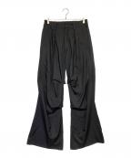 sulvamサルバム）の古着「タックワイドスラックスパンツ」｜ブラック