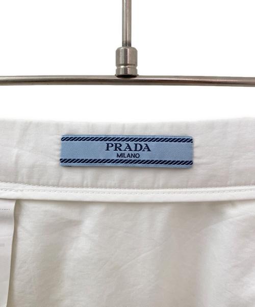 PRADA（プラダ）PRADA (プラダ) コットンフレアミディスカート ホワイト サイズ:38の古着・服飾アイテム
