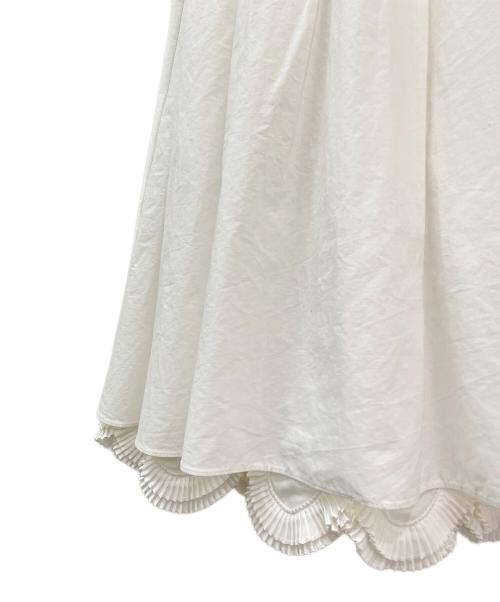 PRADA（プラダ）PRADA (プラダ) コットンフレアミディスカート ホワイト サイズ:38の古着・服飾アイテム