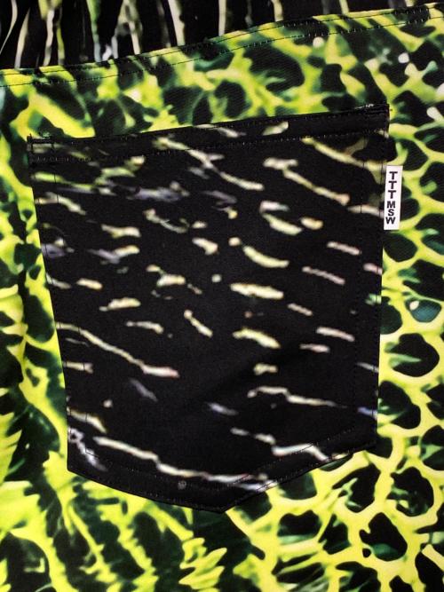 TTT MSW（ティー）TTT MSW (ティー) IGUANA 5 POCKETS EASY PANTS ブラック×グリーン サイズ:XLの古着・服飾アイテム