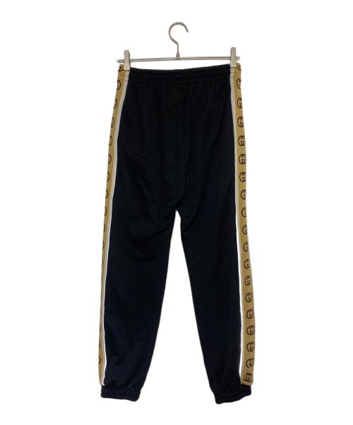 GUCCI（グッチ）GUCCI (グッチ) インターロッキングテクニカルジャージパンツ ブラック×ベージュ サイズ:XSの古着・服飾アイテム
