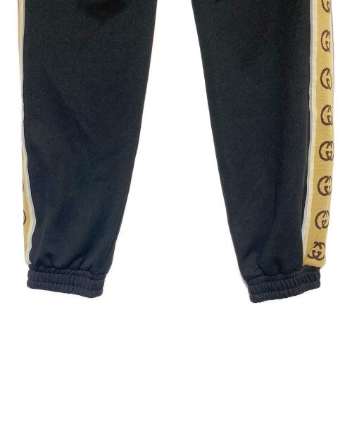 GUCCI（グッチ）GUCCI (グッチ) インターロッキングテクニカルジャージパンツ ブラック×ベージュ サイズ:XSの古着・服飾アイテム