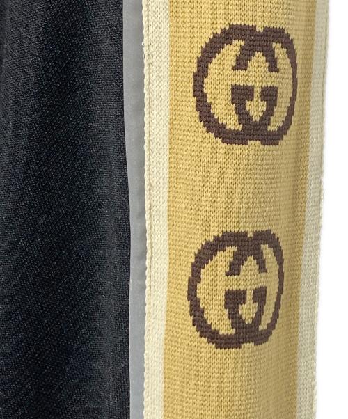GUCCI（グッチ）GUCCI (グッチ) インターロッキングテクニカルジャージパンツ ブラック×ベージュ サイズ:XSの古着・服飾アイテム