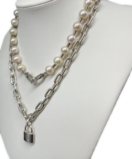 TIFFANY & Co.（ティファニー）TIFFANY & Co. (ティファニー) HardWear Pearl Lock Necklace ハードウェア パール ロック ネックレス シルバーの古着・服飾アイテム