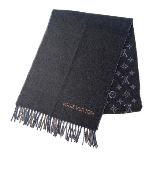 LOUIS VUITTON（ルイ ヴィトン）LOUIS VUITTON (ルイ ヴィトン) エシャルプ モノグラム グラディエント マフラー グレー×ブルーの古着・服飾アイテム