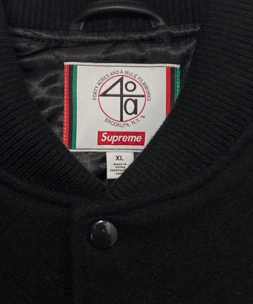 SUPREME（シュプリーム）SUPREME (シュプリーム) 40 acres (40エーカーズ) Malcolm X (マルコムエックス) Varsity Jacket ブラック サイズ:XLの古着・服飾アイテム