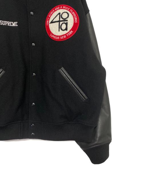 SUPREME（シュプリーム）SUPREME (シュプリーム) 40 acres (40エーカーズ) Malcolm X (マルコムエックス) Varsity Jacket ブラック サイズ:XLの古着・服飾アイテム