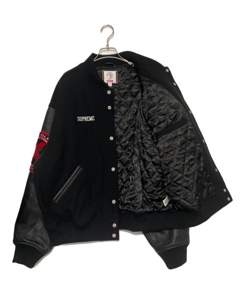 SUPREME（シュプリーム）SUPREME (シュプリーム) 40 acres (40エーカーズ) Malcolm X (マルコムエックス) Varsity Jacket ブラック サイズ:XLの古着・服飾アイテム