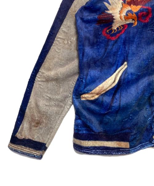 TALKING ABOUT THE ABSTRACTION（トーキング アバウト ジ アブストラクション）TALKING ABOUT THE ABSTRACTION (トーキング アバウト ジ アブストラクション) SOUVENIR PRINT CARDIGAN SKA  ネイビー サイズ:XLの古着・服飾アイテム