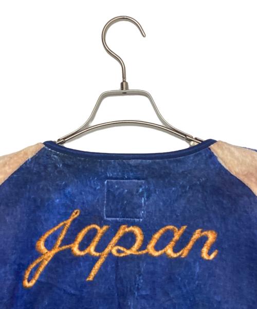 TALKING ABOUT THE ABSTRACTION（トーキング アバウト ジ アブストラクション）TALKING ABOUT THE ABSTRACTION (トーキング アバウト ジ アブストラクション) SOUVENIR PRINT CARDIGAN SKA  ネイビー サイズ:XLの古着・服飾アイテム