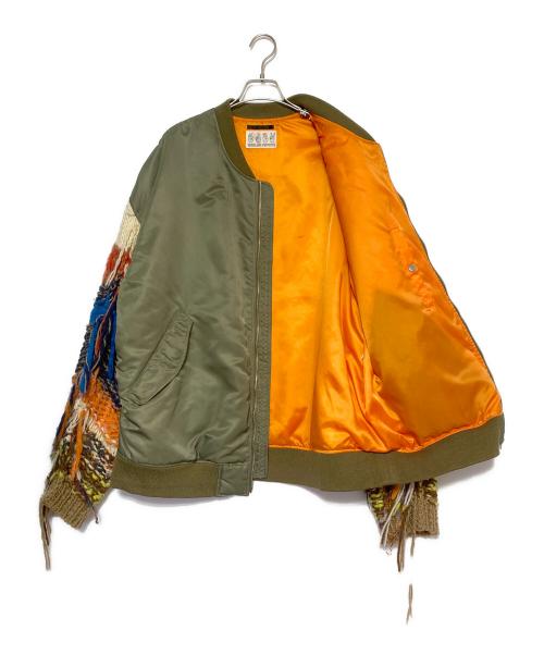 DISCOVERED（ディスカバード）DISCOVERED (ディスカバード) MEZLAD PSYZYE (メスラドサイジー) ドッキングMA-1ブルゾンボンバージャケット カーキ サイズ:FREEの古着・服飾アイテム