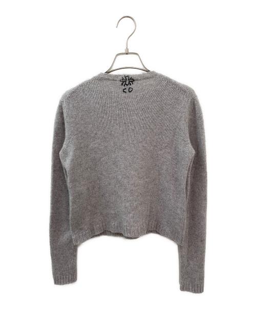 Christian Dior（クリスチャン ディオール）Christian Dior (クリスチャン ディオール) 刺繍カシミヤニット ライトグレー サイズ:36の古着・服飾アイテム