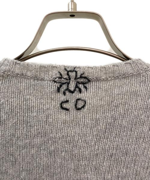 Christian Dior（クリスチャン ディオール）Christian Dior (クリスチャン ディオール) 刺繍カシミヤニット ライトグレー サイズ:36の古着・服飾アイテム