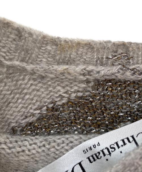 Christian Dior（クリスチャン ディオール）Christian Dior (クリスチャン ディオール) 刺繍カシミヤニット ライトグレー サイズ:36の古着・服飾アイテム