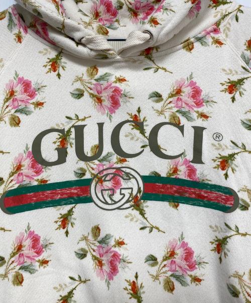 GUCCI（グッチ）GUCCI (グッチ) フローラルニットパーカー アイボリー サイズ:Sの古着・服飾アイテム
