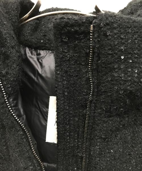 MONCLER（モンクレール）MONCLER (モンクレール) ツイードダウンコート ブラック サイズ:1の古着・服飾アイテム