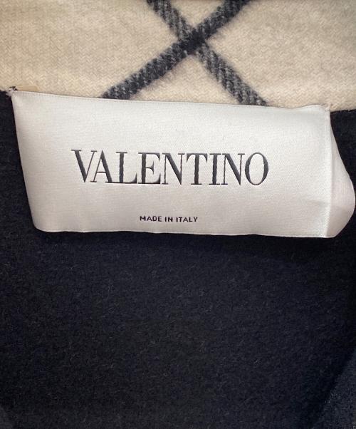 VALENTINO（ヴァレンティノ）VALENTINO (ヴァレンティノ) チェックウールコート ホワイト サイズ:40の古着・服飾アイテム