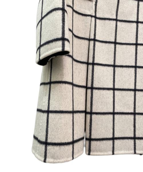 VALENTINO（ヴァレンティノ）VALENTINO (ヴァレンティノ) チェックウールコート ホワイト サイズ:40の古着・服飾アイテム