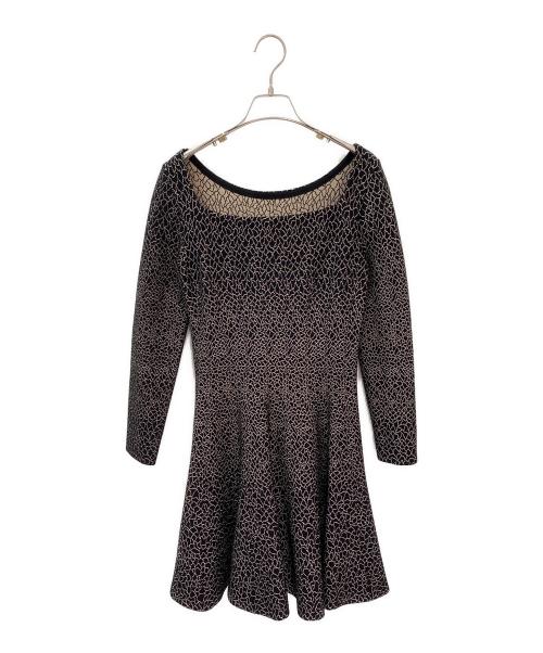 ALAIA（アライア）ALAIA (アライア) スクエアネックワンピース ブラック×ゴールド サイズ:40の古着・服飾アイテム