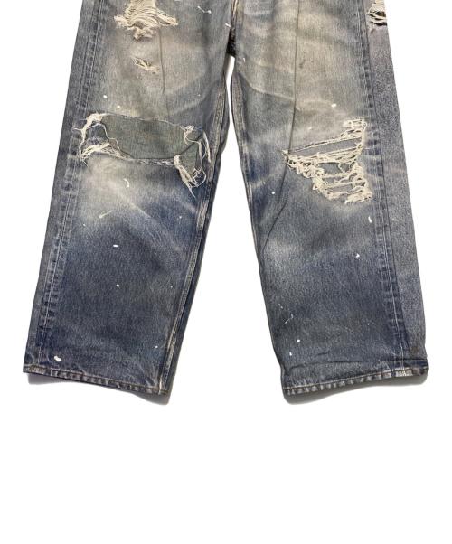 Protocol Index（プロトコルインデックス）Protocol Index (プロトコルインデックス) 転写デニムパンツ スカイブルー サイズ:Lの古着・服飾アイテム