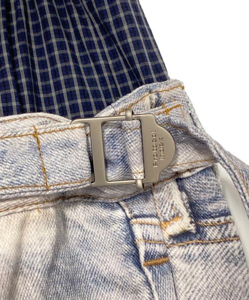 Protocol Index（プロトコルインデックス）Protocol Index (プロトコルインデックス) 転写デニムパンツ スカイブルー サイズ:Lの古着・服飾アイテム