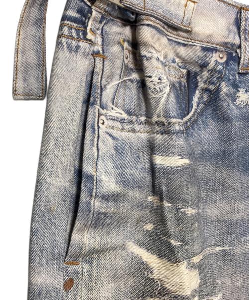 Protocol Index（プロトコルインデックス）Protocol Index (プロトコルインデックス) 転写デニムパンツ スカイブルー サイズ:Lの古着・服飾アイテム