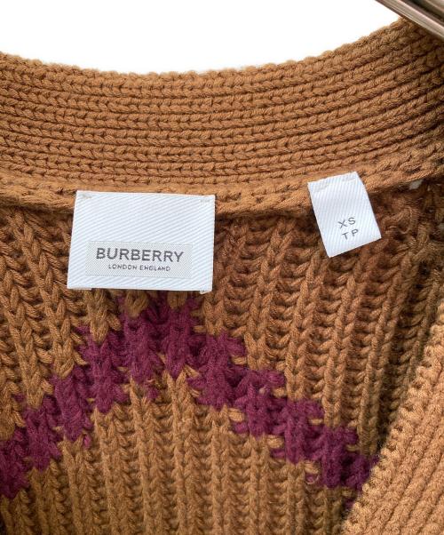 BURBERRY LONDON（バーバリーロンドン）BURBERRY LONDON (バーバリーロンドン) ニットカーディガン ブラウン サイズ:XSの古着・服飾アイテム