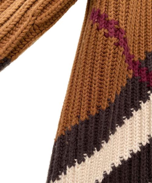 BURBERRY LONDON（バーバリーロンドン）BURBERRY LONDON (バーバリーロンドン) ニットカーディガン ブラウン サイズ:XSの古着・服飾アイテム