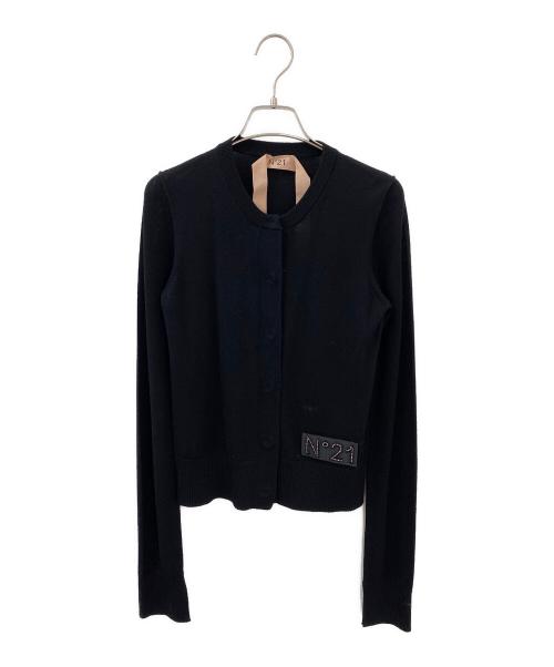 N°21 numero ventuno（ヌメロヴェントゥーノ）N°21 numero ventuno (ヌメロヴェントゥーノ) ロゴカーディガン ブラック サイズ:Sの古着・服飾アイテム