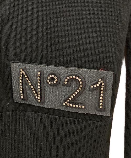 N°21 numero ventuno（ヌメロヴェントゥーノ）N°21 numero ventuno (ヌメロヴェントゥーノ) ロゴカーディガン ブラック サイズ:Sの古着・服飾アイテム