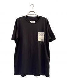Martin Margiela 10（マルタン・マルジェラ 10）の古着「ペーパー刺繍 ロゴ カットソー」｜ブラック