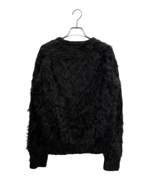 BLAMINK（ブラミンク）BLAMINK (ブラミンク) ファーカシミヤ 7G クルーネック セーター ブラック サイズ:38の古着・服飾アイテム