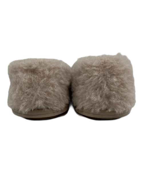 MaxMara（マックスマーラ）MaxMara (マックスマーラ) テディベア ボアラウンドトゥ スリッポン ライトグレー サイズ:36 1/2の古着・服飾アイテム