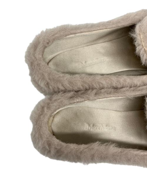 MaxMara（マックスマーラ）MaxMara (マックスマーラ) テディベア ボアラウンドトゥ スリッポン ライトグレー サイズ:36 1/2の古着・服飾アイテム
