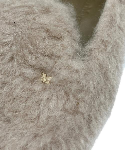 MaxMara（マックスマーラ）MaxMara (マックスマーラ) テディベア ボアラウンドトゥ スリッポン ライトグレー サイズ:36 1/2の古着・服飾アイテム