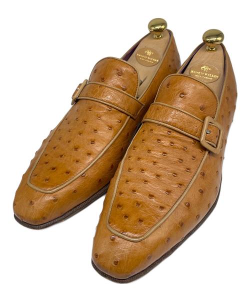 ENZO BONAFE（エンツォボナフェ）ENZO BONAFE (エンツォボナフェ) BASSETT WALKER (バセットウォーカー) オーストリッチローファー ベージュ サイズ:8の古着・服飾アイテム