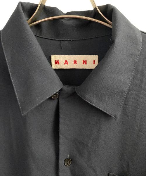 MARNI（マルニ）MARNI (マルニ) メンディングロゴ ボーリングシャツ ネイビー サイズ:50の古着・服飾アイテム