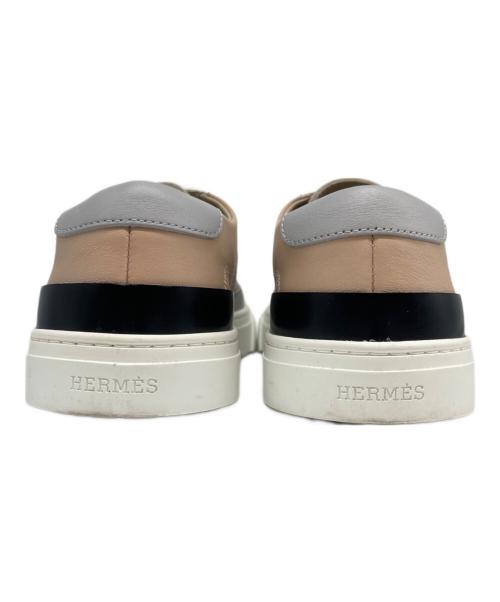 HERMES（エルメス）HERMES (エルメス) ディープ スニーカー ホワイト×ベージュ サイズ:36の古着・服飾アイテム