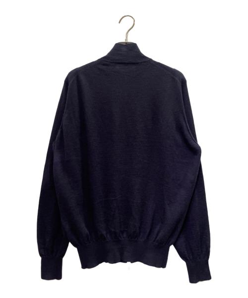 BRUNELLO CUCINELLI（ブルネロクチネリ）BRUNELLO CUCINELLI (ブルネロクチネリ) シルク ジップカーディガン ネイビー サイズ:48の古着・服飾アイテム
